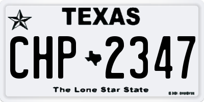 TX license plate CHP2347