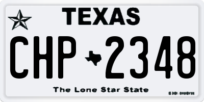 TX license plate CHP2348