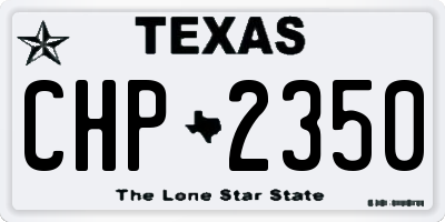 TX license plate CHP2350