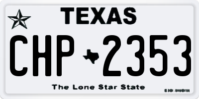 TX license plate CHP2353