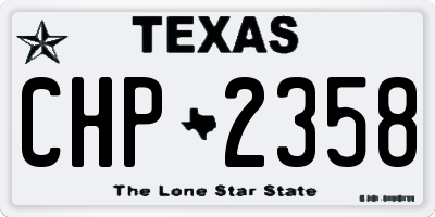 TX license plate CHP2358