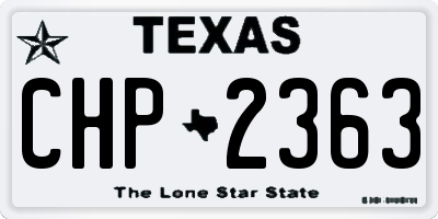 TX license plate CHP2363