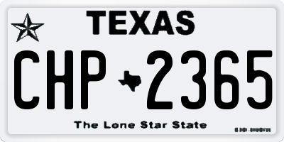 TX license plate CHP2365