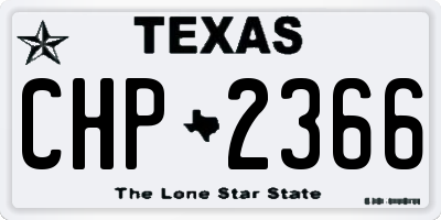 TX license plate CHP2366