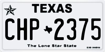TX license plate CHP2375