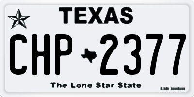 TX license plate CHP2377
