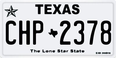 TX license plate CHP2378