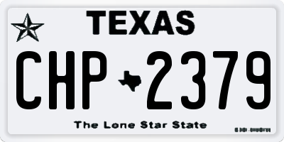 TX license plate CHP2379