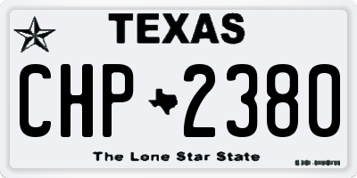 TX license plate CHP2380