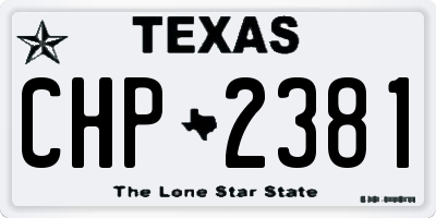 TX license plate CHP2381