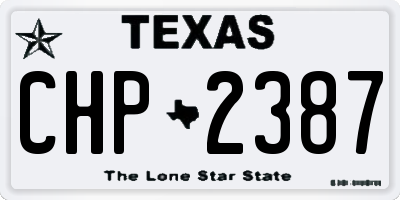 TX license plate CHP2387