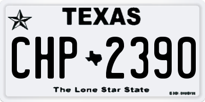 TX license plate CHP2390