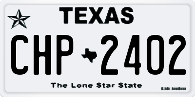 TX license plate CHP2402