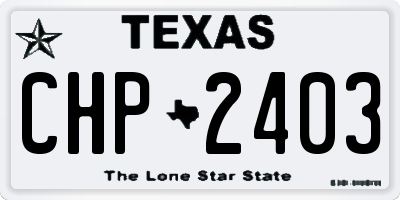TX license plate CHP2403