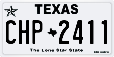 TX license plate CHP2411