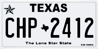 TX license plate CHP2412