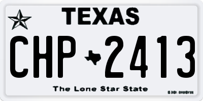 TX license plate CHP2413