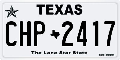 TX license plate CHP2417