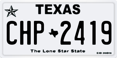 TX license plate CHP2419