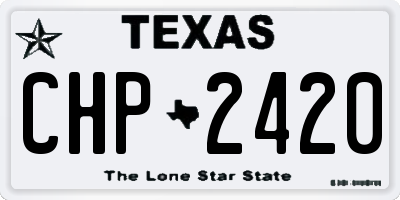 TX license plate CHP2420