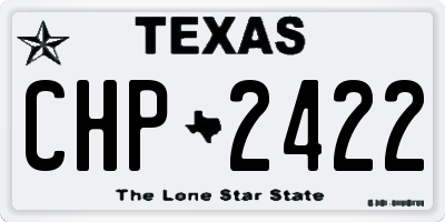 TX license plate CHP2422