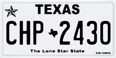 TX license plate CHP2430