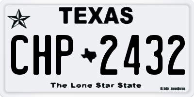 TX license plate CHP2432