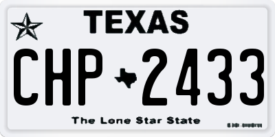 TX license plate CHP2433