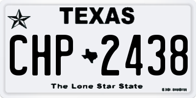 TX license plate CHP2438