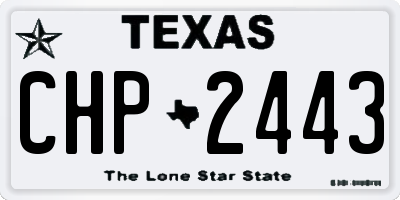 TX license plate CHP2443