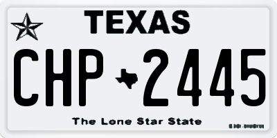 TX license plate CHP2445