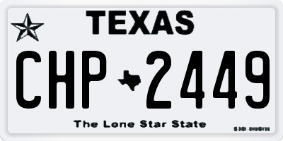 TX license plate CHP2449