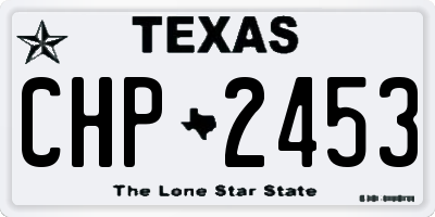 TX license plate CHP2453
