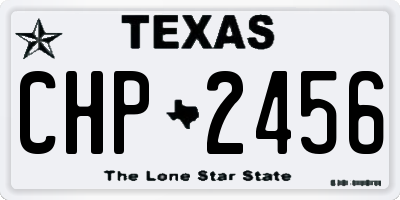 TX license plate CHP2456