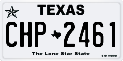 TX license plate CHP2461