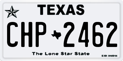 TX license plate CHP2462