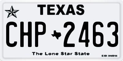 TX license plate CHP2463