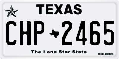 TX license plate CHP2465