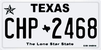 TX license plate CHP2468