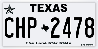 TX license plate CHP2478