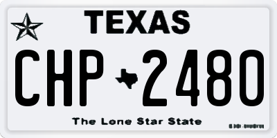 TX license plate CHP2480