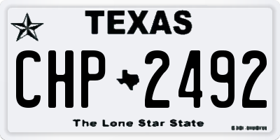 TX license plate CHP2492