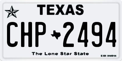 TX license plate CHP2494