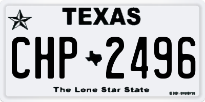 TX license plate CHP2496