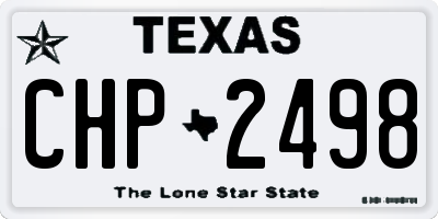 TX license plate CHP2498