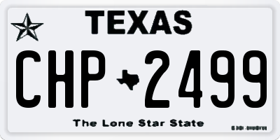 TX license plate CHP2499