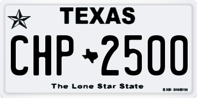 TX license plate CHP2500