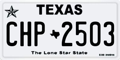 TX license plate CHP2503