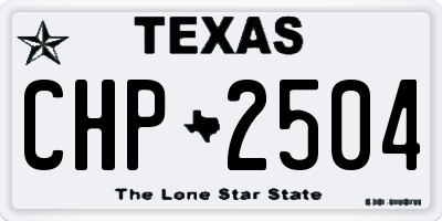 TX license plate CHP2504
