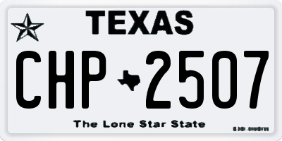 TX license plate CHP2507